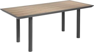 Pondecor Interiorismo Mesa rectangular Bali patas metal gris y sobre MDF chapado nogal