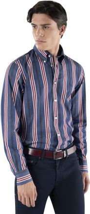 Harmont & Blaine Button-Down Striped Shirt With Embroidered Logo