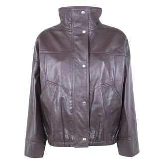 R&oacute;he Jassen, Dames, Paars, M, Leer, Reinvented Leren Jas