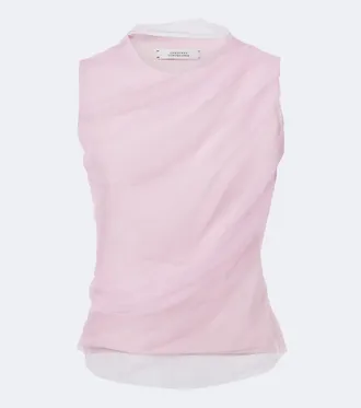 Dorothee Schumacher Top de jersey y tul drapeado