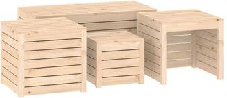vidaXL Juego De Cajas De Jard&iacute;n 4 Piezas Madera Maciza De Pino Vidaxl