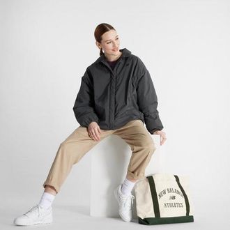 New Balance Mujer Coaches Jacket en Negro, Nylon tejido, Talla XL