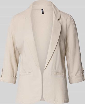 Vero Moda Loose Fit Kurzblazer aus Viskose-Leinen-Mix Modell JESMILO in Sand, Gr&ouml;&szlig;e XL