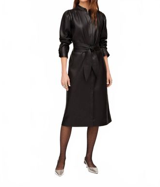 Fifteen Twenty Jennifer Faux Leather Dress In Black