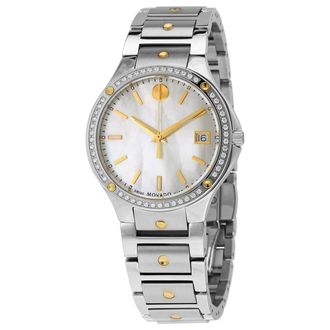 Movado SE Quartz Diamond Mother of Pearl Dial Ladies Watch 0607517