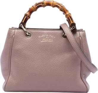 Gucci Pre-owned Bamboo Shopper - Dames - Vintage Handtas - Roze - ONE Size - Leer - Vintage