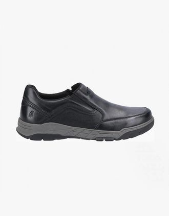Hush Puppies Mens Hush Puppies FLETCHER Mens Leather Slip-On Shoes Black - Size: 12