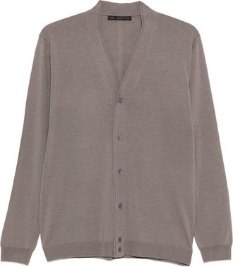 low brand Mens Cardigan Brown Wool Cardigans Sweater