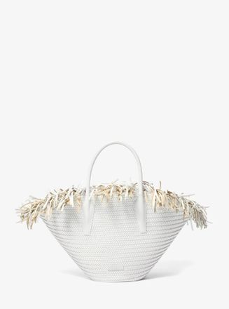 Michael Kors Sardinia Large Hand-Woven Leather Basket Tote Bag
