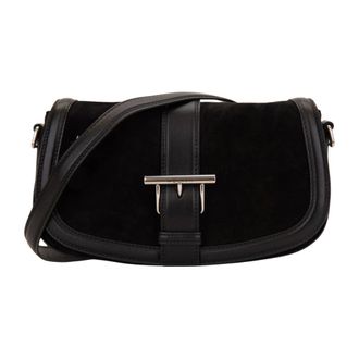 Alexander McQueen Suede Shoulder Bag - female - Alexander McQueen - Cross Body Bags - Black - ONE SIZE - Bags