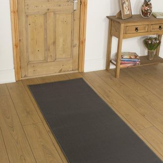 Runrug Hallway Carpet Runner Rug - Soft & Comfy, 9mm - Plain in Light Grey | Size: 70 cm x 420 cm