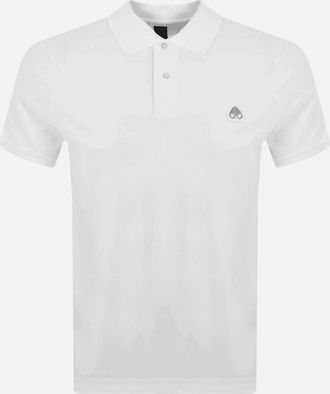 Moose Knuckles Mens Everett Regular Fit White Polo Shirt - Size: 42