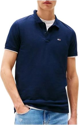 Tommy Jeans Blauw Regular Fit Polo Shirt - Heren - Polos - Blauw - S - Katoen - Tops