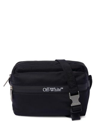 Off-white logo-print messenger bag - men - Polyester/Polyamide - One Size - Black