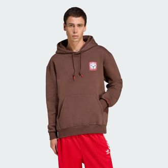 adidas Originals Mens Graphic Hoodie - Brown Cotton - Size X-Small