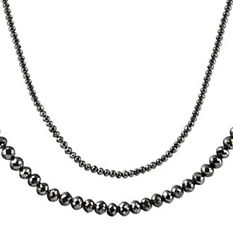 Pompeii3 33Ct Black Diamond Necklace in 18K Gold 16 With 2 Extender