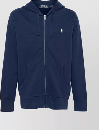 Ralph Lauren cotton jersey logo hoodie with pouch pockets