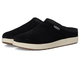 Keen Womens Elle Suede Comfortable Durable Indoor Outdoor Mule Slippers, Black/Birch, 9.5