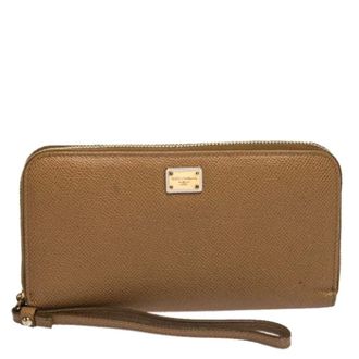 Dolce & Gabbana Pre-owned Wallets, female, Beige, Size: ONE SIZE Pre-owned Leather wallets