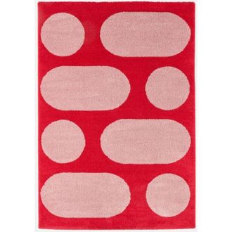 Sweeek Sweeek - Alfombra Interior De Dise&ntilde;o Moderno, Roja, Joyce, Rojo, 230x160x2 Cm
