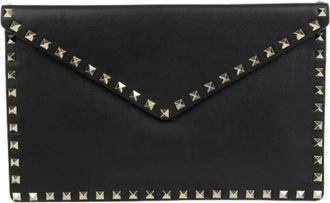Valentino Pre-owned Clutches, female, Black, Size: ONE SIZE Pre-owned Vintage Leather Clutch