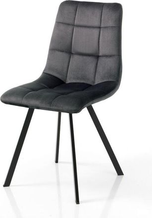 Oresteluchetta Oresteluchetta - Set 4 sedie in tessuto effetto velluto nere cm. H.87 L.44 P.56