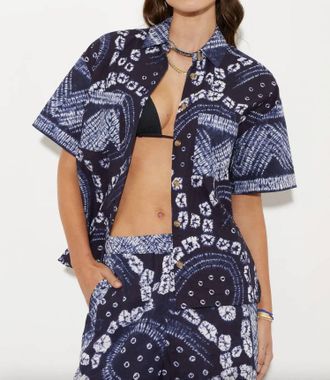 Boteh Vea Shibori Boy Shirt In Indigo