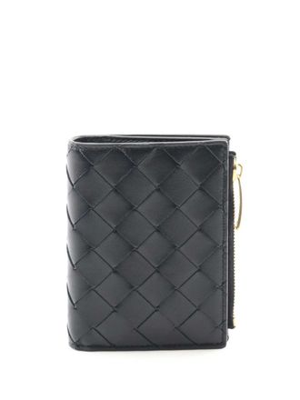 Bottega Veneta 2012-2025 Nappa Intrecciato Bi-fold Wallet small wallets - women - Nappa Leather - One Size - Black