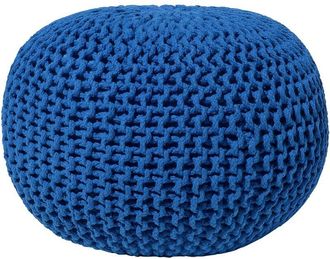 Beliani Pouffe CONRAD Cotton Navy Blue