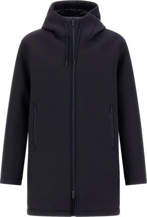 Herno Blauwe Lange 3 Laag Scuba Parka - Heren - Parka Jassen - Blauw - M - Jassen
