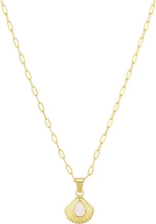 st. Moran Mother-of-Pearl Shell Pendant Necklace in Gold/white at Nordstrom