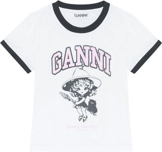 Ganni graphic-print T-shirt - White