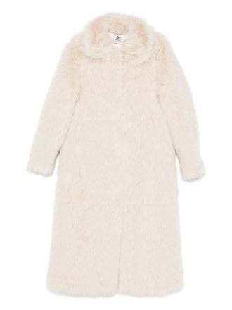 Semicouture faux-fur long-sleeved coat - women - Polyester - 40 - Neutrals