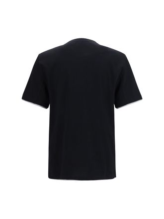 Brunello Cucinelli Mens Cotton T-Shirt Nero+grigio T-Shirts And Polos