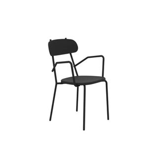 MondoViro Juego de 4 sillones de jard&iacute;n de metal negro 53x53 cm 84h