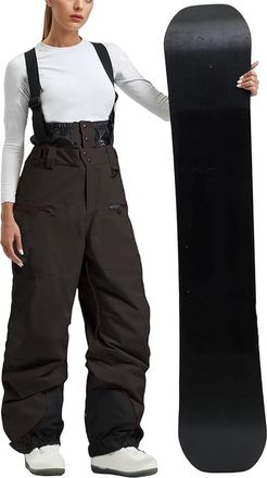 Generic Ski Pants Womens Baggy Snowboard Pants Thicken Fleece Lined Ski Bibs Snow Pants Loose Overalls Winter Warm Insulated Snowboard Overalls Outdoor Waterp