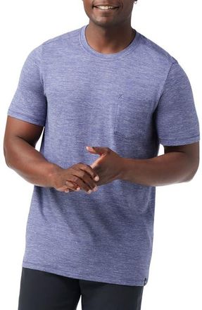 Smartwool Merino Wool Blend Pocket T-Shirt in Nightfall Blue Heather at Nordstrom, Size Xx-Large