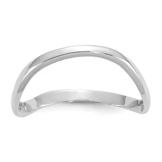 Diamond2Deal 14K White Gold Polished Wave Fashion Thumb Ring