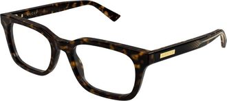 Gucci Rechthoekig Optisch Montuur - Heren - Brillen - Bruin - 53 MM - Accessoires