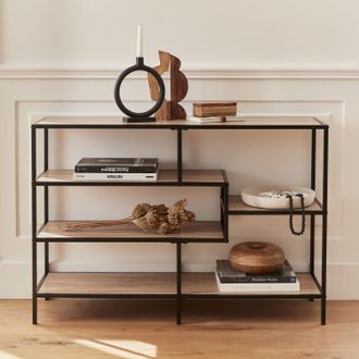 Sweeek Sweeek - Libreria Industriale In Metallo Ed Effetto Legno, 5 Livelli
