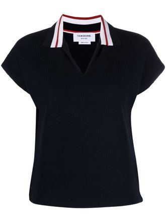 Thom Browne Poloshirt met streep - Blauw