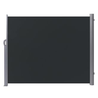 Beliani Beliani - Toldo Vela Lateral Gris Oscuro Poli&eacute;ster Estructura De Aluminio Pantalla De Tela 160 X 300 Cm Retr&aacute;ctil Dorio