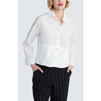Luukaa D'Celli Liora Poplin Shirt-Blouse in Ecru at Nordstrom, Size 10