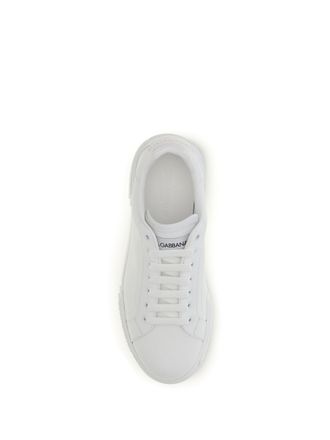 Dolce & Gabbana Mens Leather Sneakers Optical White Trainers