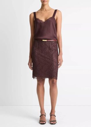 Vince Short Lace Skirt In Fig