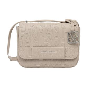 A|X Armani Exchange Liz Crossbody Tas - Dames - Tassen - Beige - Maat: ONE Size Poliester