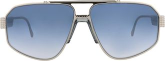 Philipp Plein 63mm Aviator Sunglasses in Palladium Palladium Blue at Nordstrom Rack