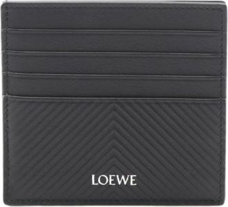 Loewe Pre-owned Open Card Holder Leather Card Case - Dames - Vintage Accessoires - Zwart - ONE Size - Leer - Vintage