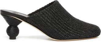 Max Mara 55 mm geweven muiltjes - Zwart