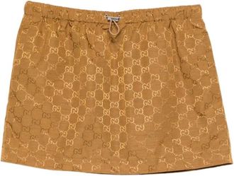 Gucci Short Skirts, female, Beige, Size: M Gucci Skirts